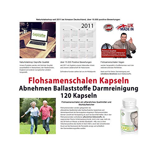 Naturtotal Flohsamenschalen Kapseln 120 Stück - 4