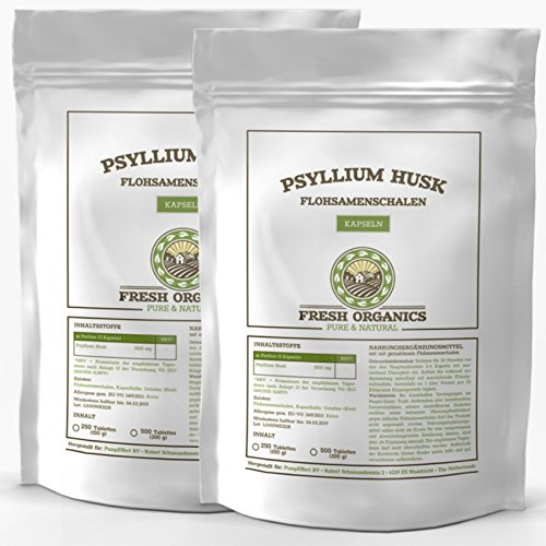 FLOHSAMENSCHALEN | 500 Kapseln Großpackung XL | Psyllium Husk | fein gemahlen | Verdauung, Detox & Sättigung | Premium Qualität ohne Zusatzstoffe - 2