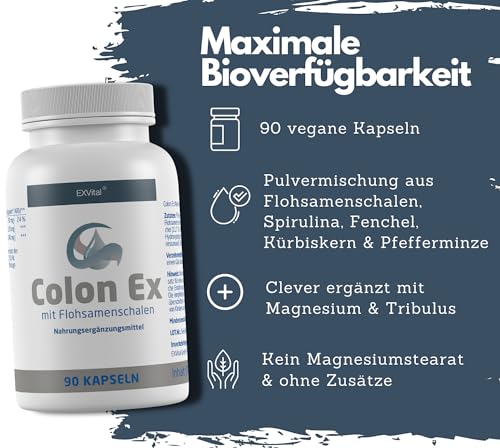 Colon Ex 90 Kapseln Flohsamenschalen mit Magnesium - 3