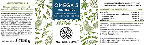 Nature Love 120 vegane Omega 3 Algenöl Kapseln - 6