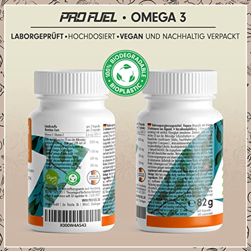 Profuel Premium Omega 3 vegane 60 Kapseln mit Vitamin E - 6