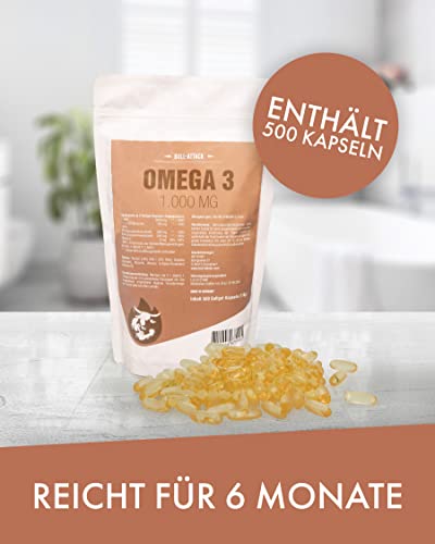 Bull Attack 500 Softgel Kapseln Omega 3 - 3