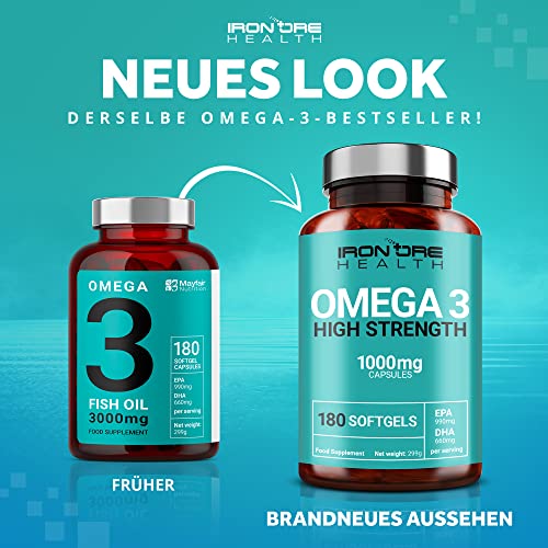 Iron Ore Health 180 Omega 3  Platinum Fischöl Kapseln - 2