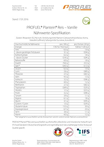 Hochwertiges Reisprotein mit essentiellen Aminosäuren für Muskelaufbau & Abnehmen | Protein-Pulver, Eiweiß-Shake – pflanzlich, vegan, glutenfrei, laktosefrei | ProFuel Plantein Reis NEU - CHOCOLATE - 4