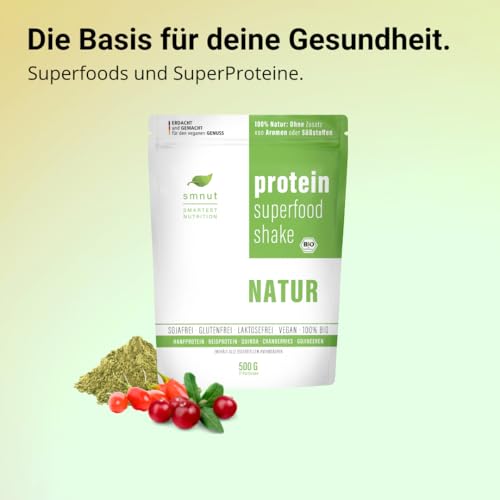 Smnut veganes Superfood Shake Proteinpulver Natur 500g - 3