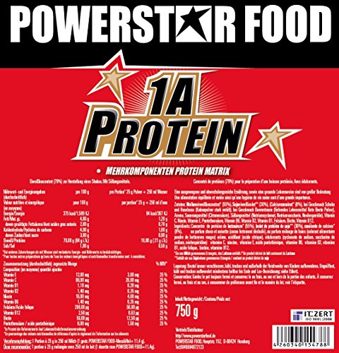 HOCHPROZENTIGES 3K MEHRKOMPONENTEN-PROTEIN aus Whey-Protein-Konzentrat, Calcium-Caseinat und Soja-Protein-Isolat von sehr gutem Geschmack und Löslichkeit - Made in Germany (Vanille-Sahne, 1 Beutel 750 g) - 2