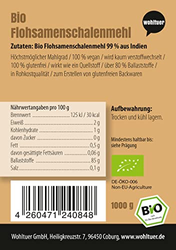 Wohltuer 1000g Bio Flohsamenschalenpulver - 2