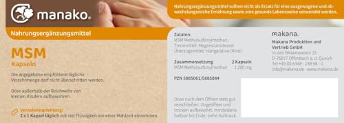 Manako MSM (Methylsulfonylmethan) 120 Kapseln - 2